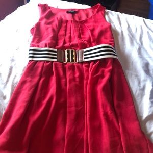 Pretty red dress, with a cute belt